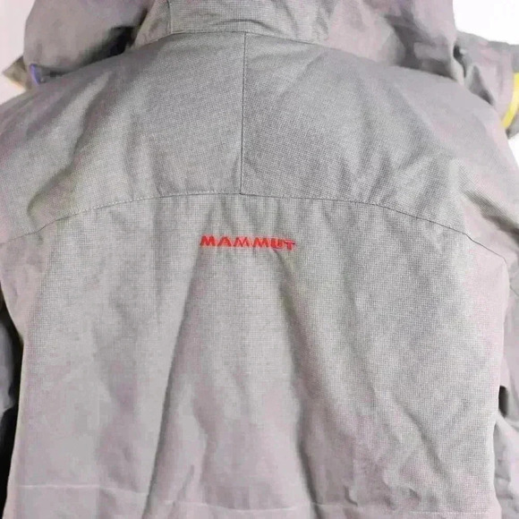 Mammut Size S Down filled Grey/yellow zip off snow skirt pockets ski jacket - Picture 14 of 16